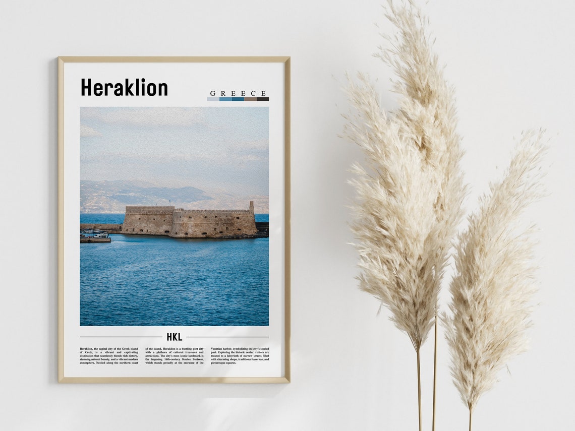 Heraklion Poster Heraklion Print Heraklion Wall Art Europe Photo Europe Poster Europe Print Travel Poster - Image 4