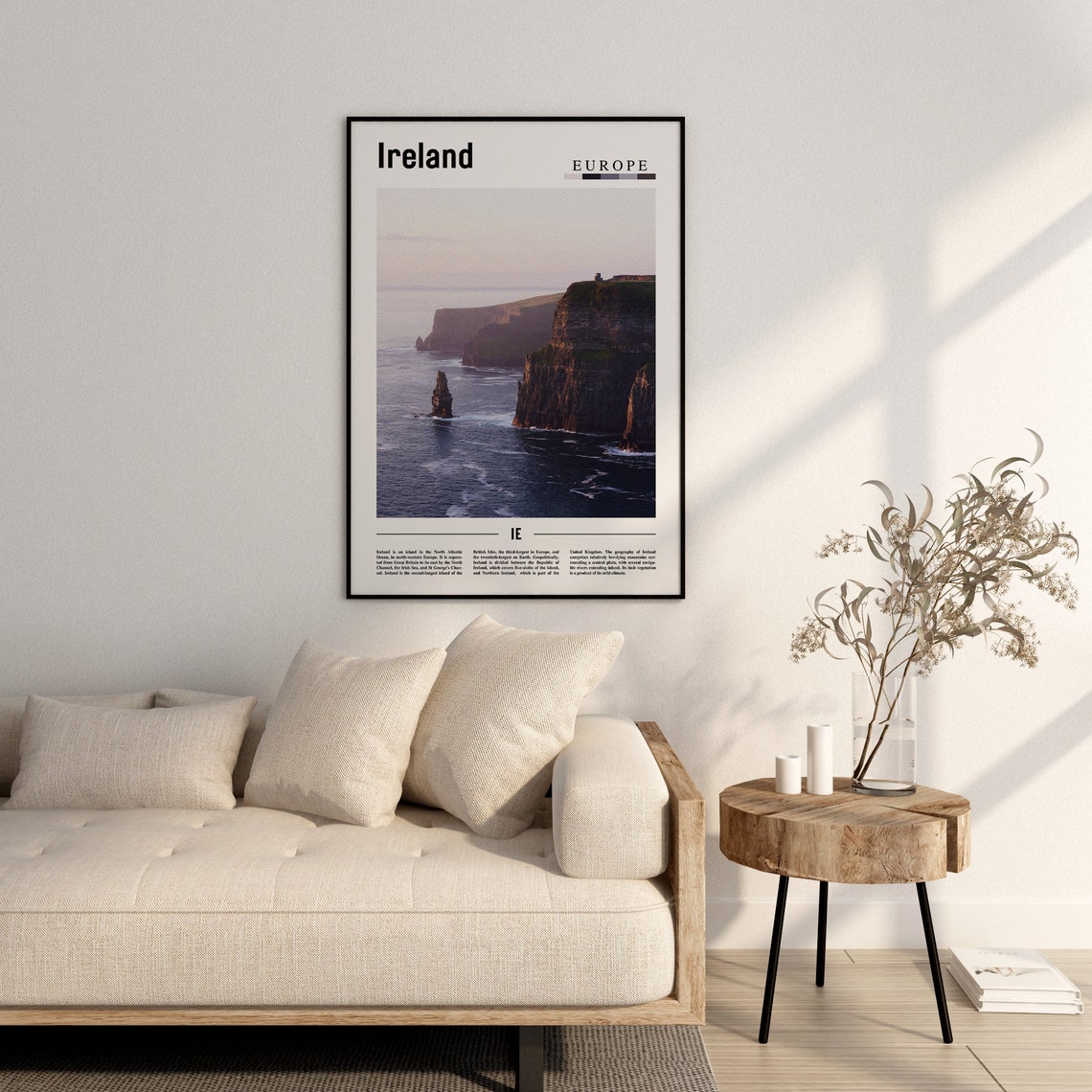 Ireland Poster Ireland Print Ireland Wall Art Minimal Travel Print Minimal City Poster Travel Destination Oil Painting Poster - Image 2