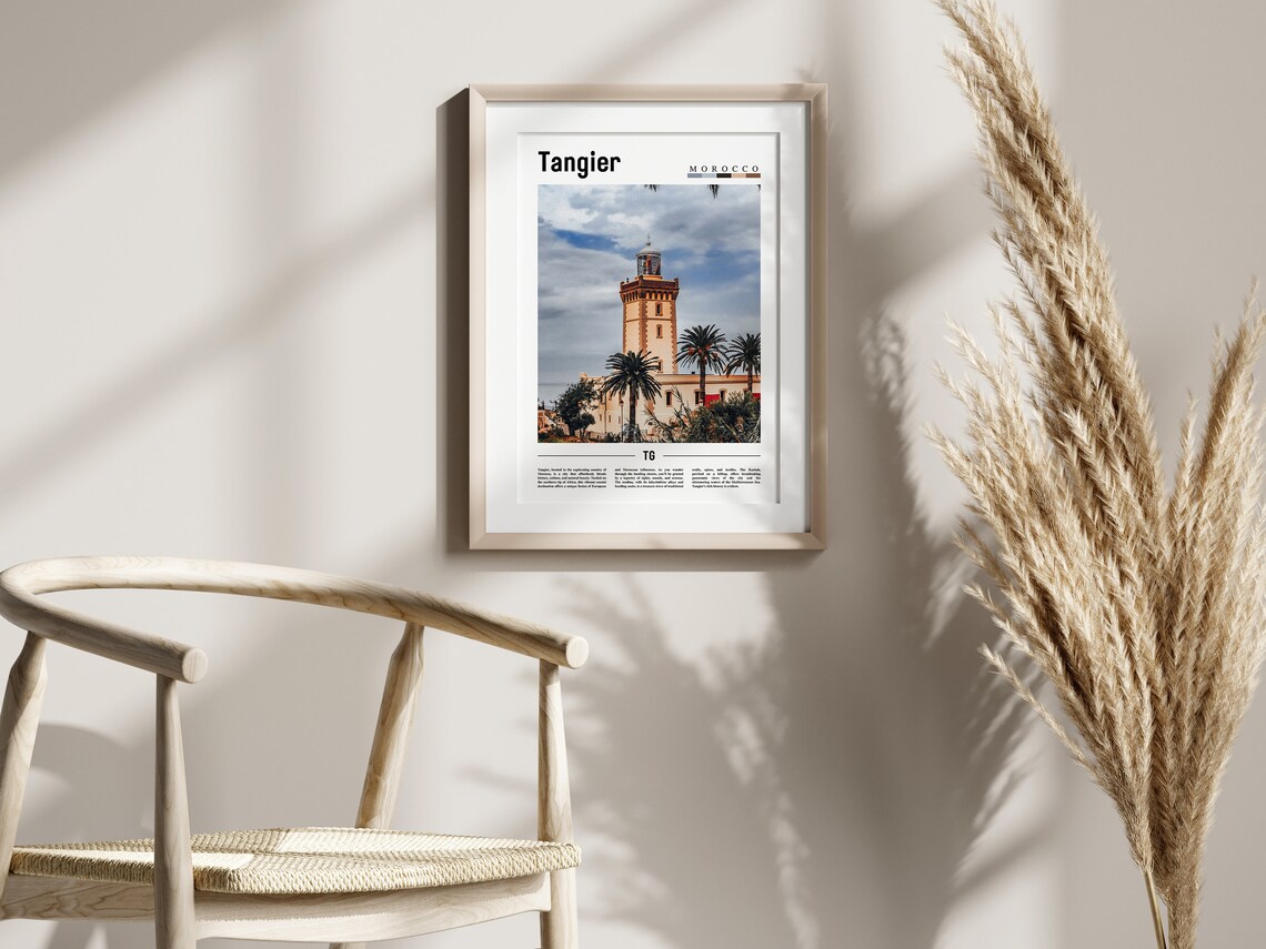 Tangier Minimal Travel Poster, Oil Painting - Image 2