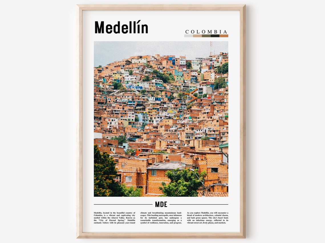 Medelln Poster Medelln Print Medelln Wall Art South America Poster South America Print Travel Poster