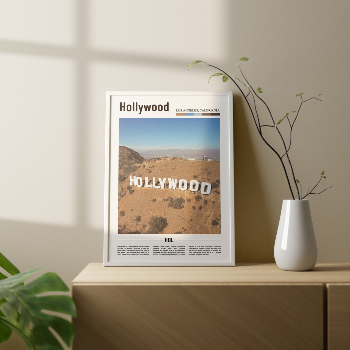 Hollywood Print Hollywood Poster Hollywood Wall Art Oil Painting Poster Colorful City Print City Artwork Travel Artwork Travel Wall Art - Image 2