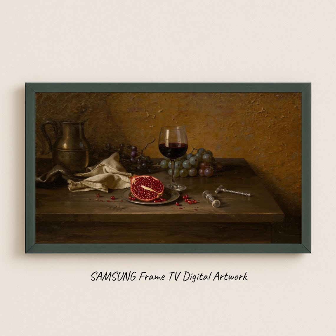 Samsung Frame Tv Art Pomegranate And Wine Old Masters Still Life