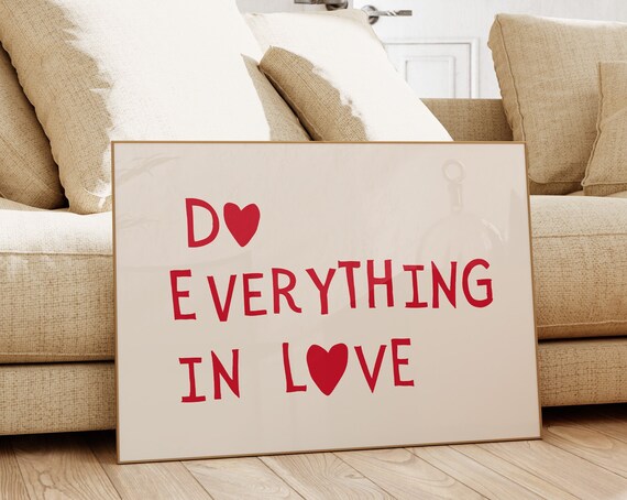 Do Everything In Love Art Print Christian Wall Art Heart Landscape Poster 1 Corinthians 1614 Print 1 Horizontal Print