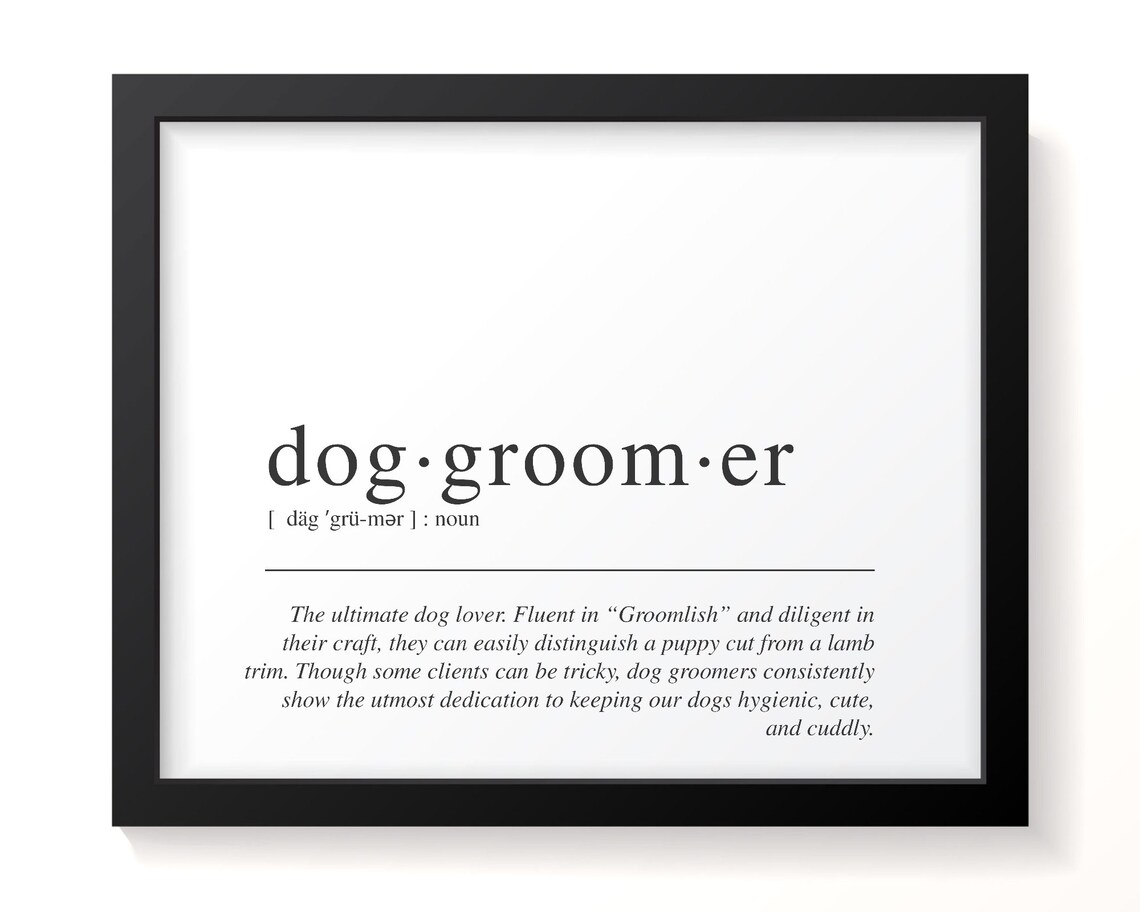 Dog Groomer Definition Funny Animal Healthcare Hero Art Print