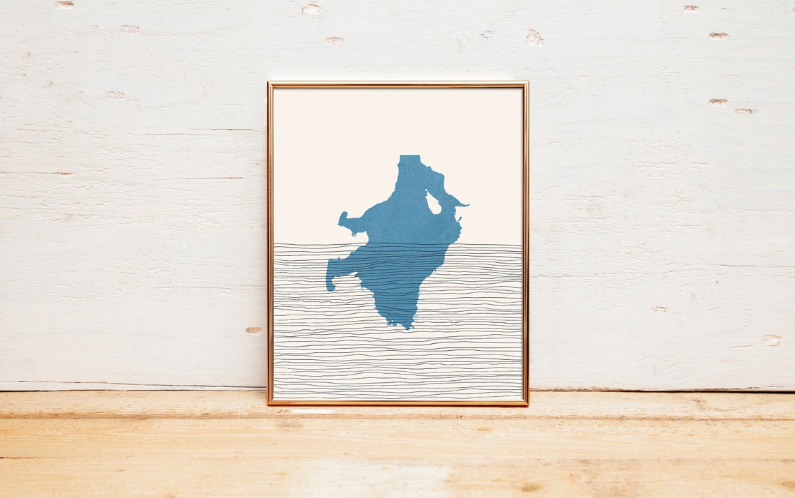 Chew Valley Lake Art England Boho Travel Poster Minimalist Print Map Artwork