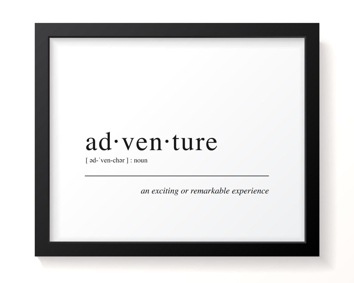 Adventure Dictionary Definition Minimalist Typography Poster
