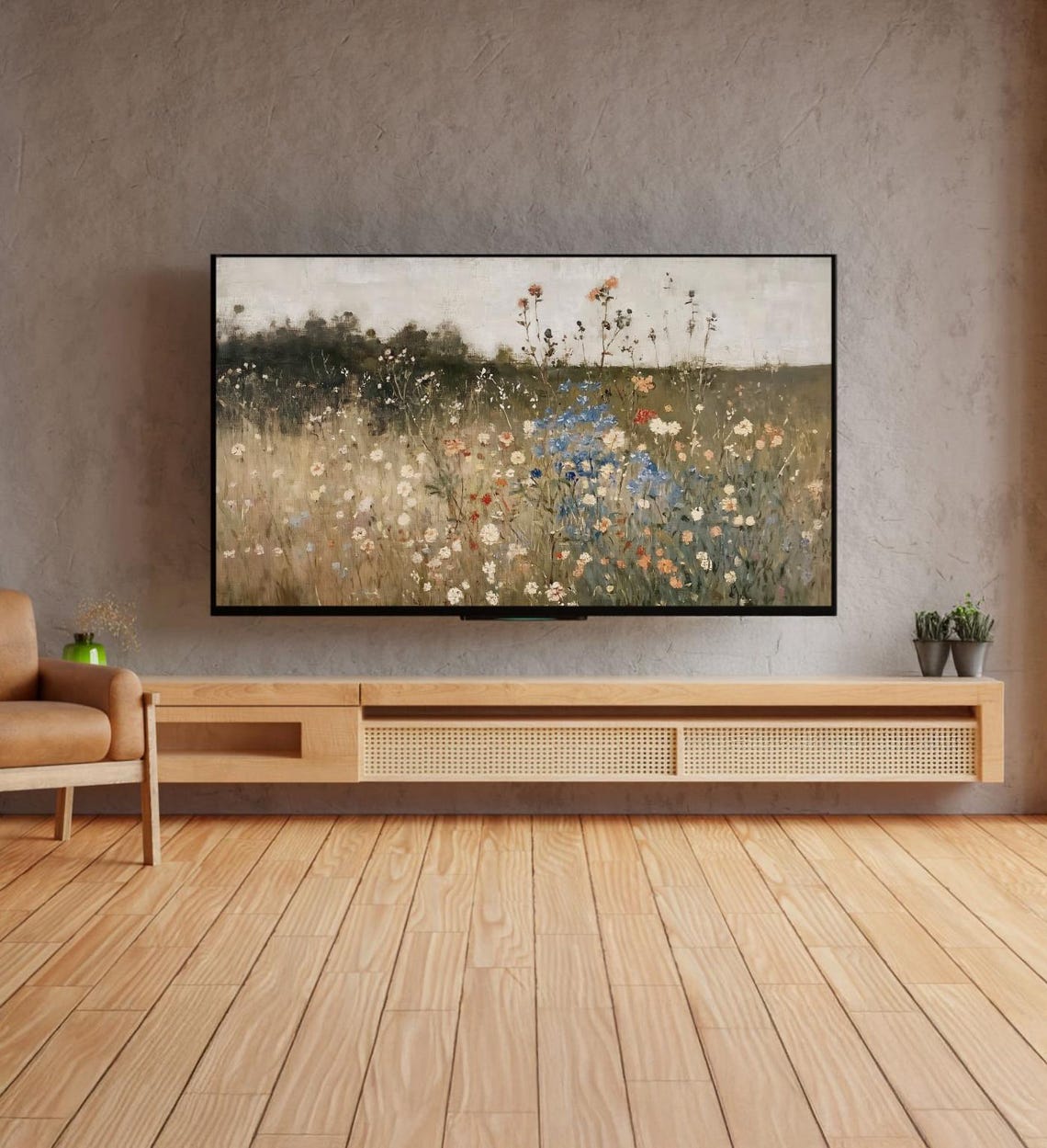 Frame Tv Art Vintage Wildflower Painting Spring Art For Frame Tv Country Farmhouse Tv Art Tv Art - Image 4