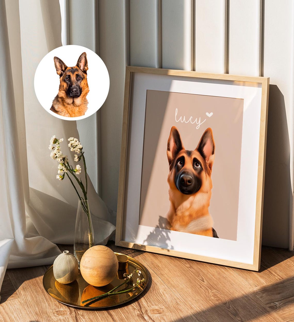 Custom Golden Retriever Dog Portrait With Name Personalized Pet Poster - Image 7
