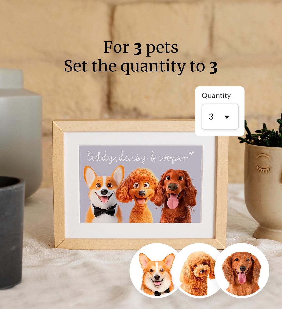 Custom Cavalier Spaniel Pet Memorial Portrait Angel Halo Art Poster - Image 2