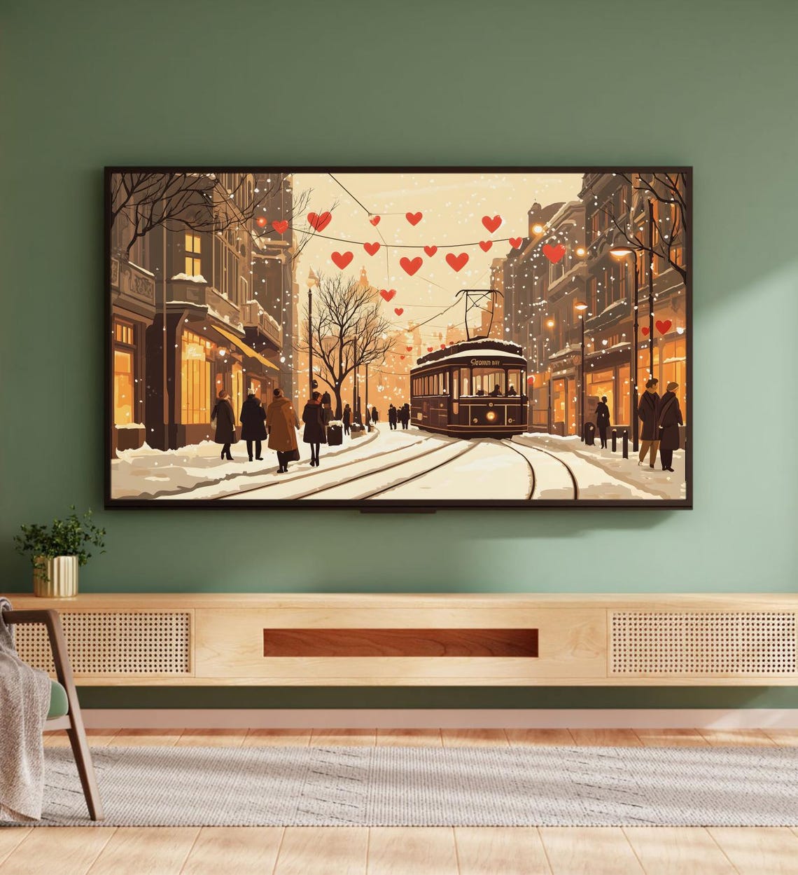 Cute Valentines Day Tv Art Retro Valentines Day Frame Tv Art Valentines Day Decorations Valentines Home Decor - Image 5