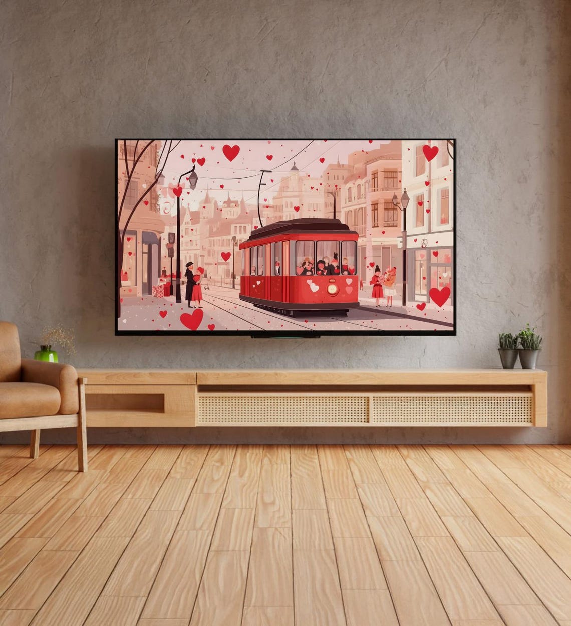 Cute Valentines Day Frame Tv Art Retro Valentine Art Valentines Day Painting Romantic Valentine - Image 4