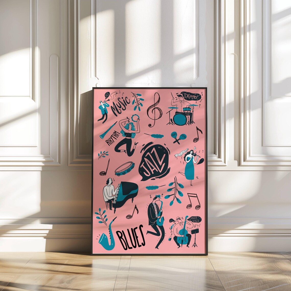 Jazz Music Retro Art Print, Room Decor - Image 2