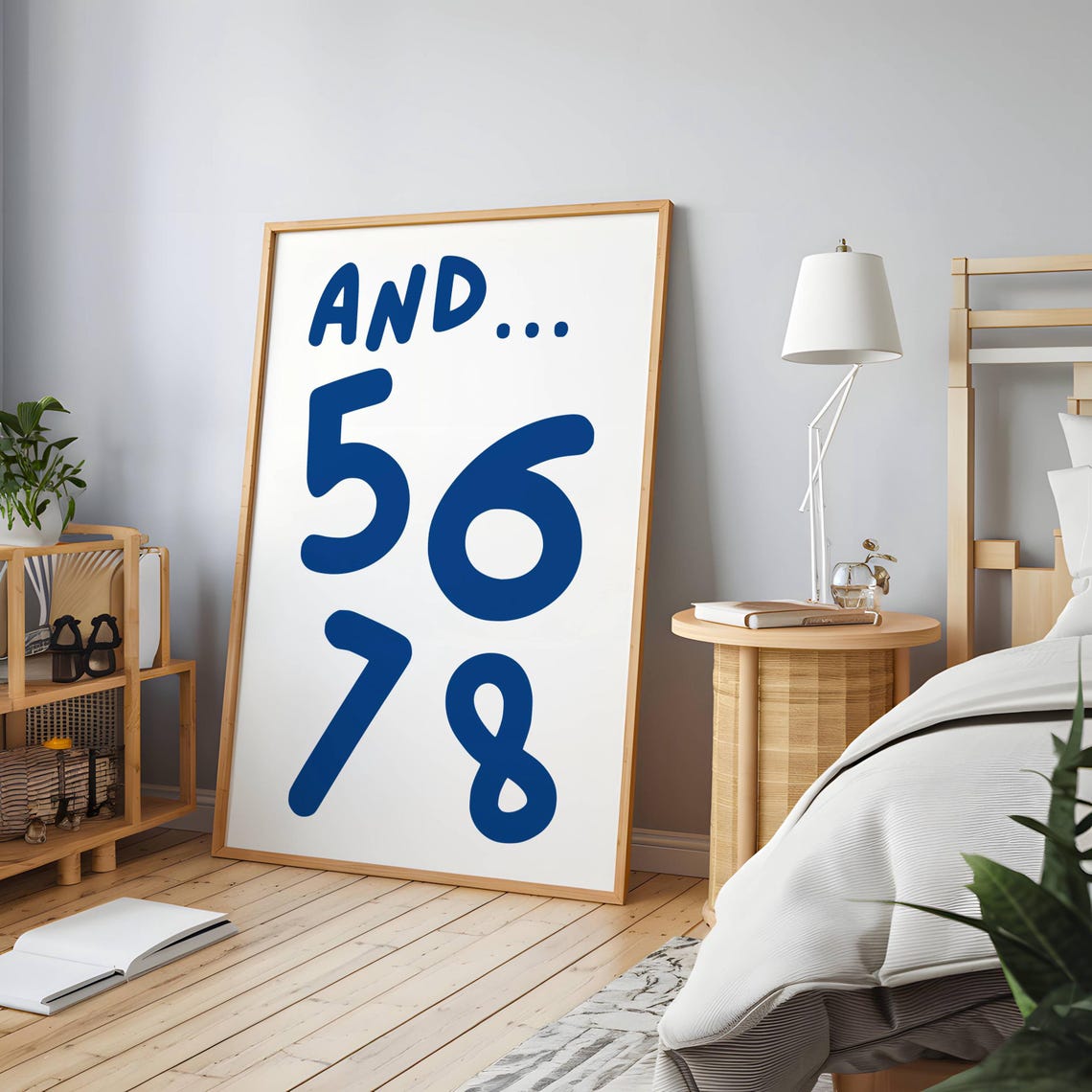 And 5 6 7 8 Navy Blue Cream Dance Studio Motivational Poster - Image 5
