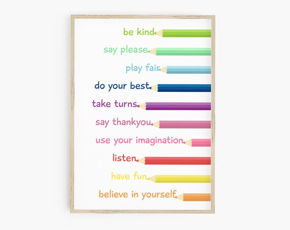Playroom Rules Poster, Educational Poster
