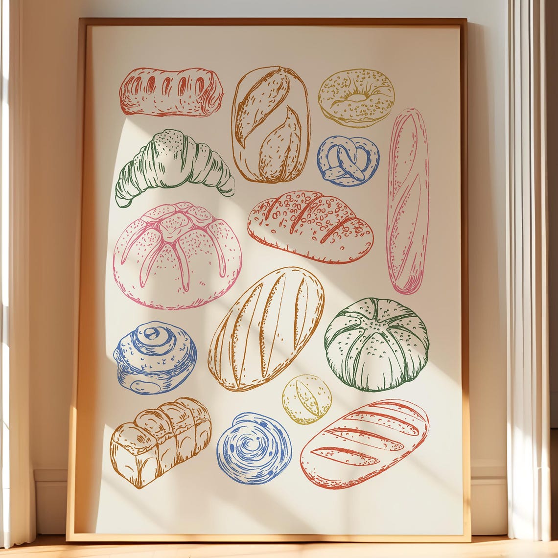 Cozy Bread Handdrawn Bakery Art Print