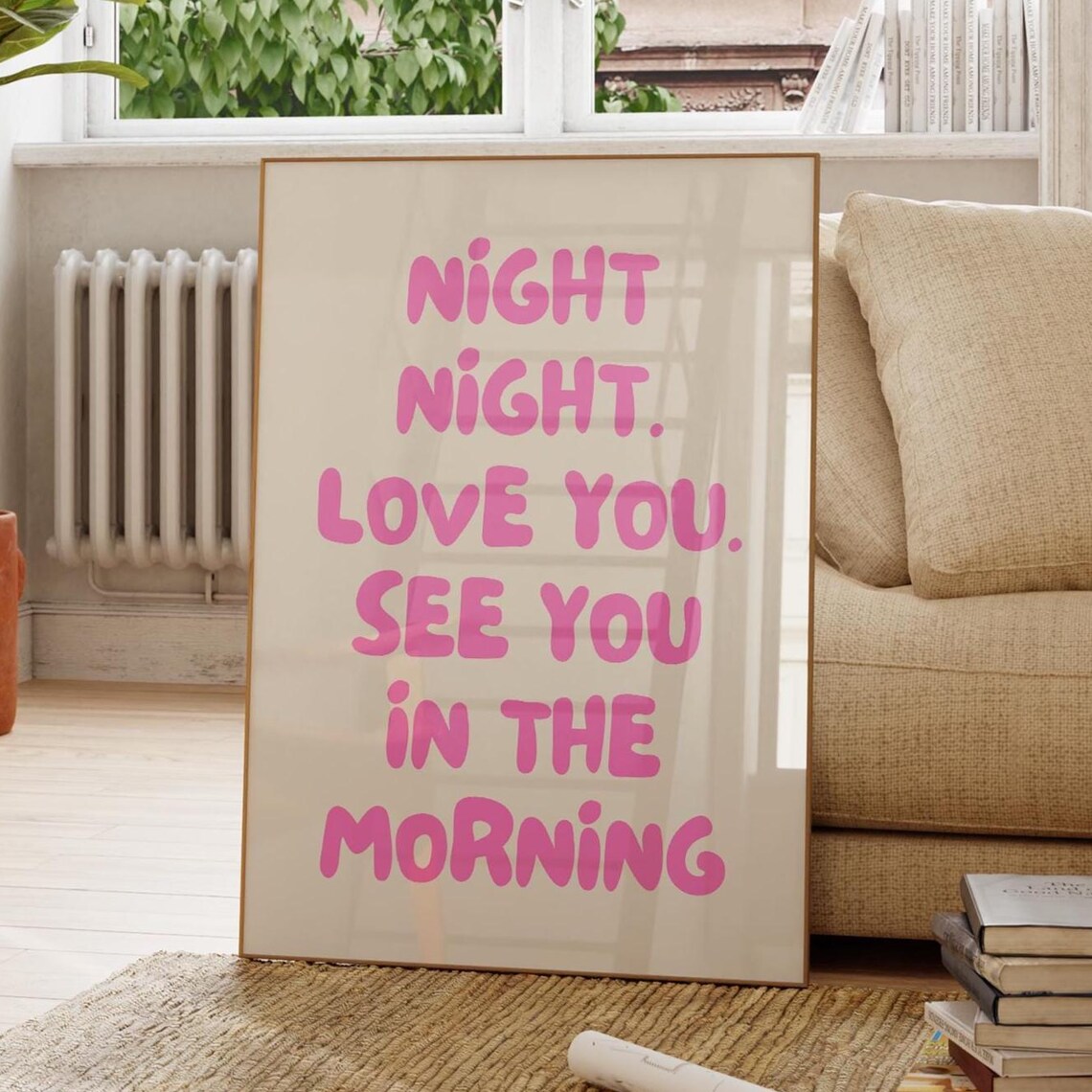 Night Love You See In The Morning Valentine Wall Art Print