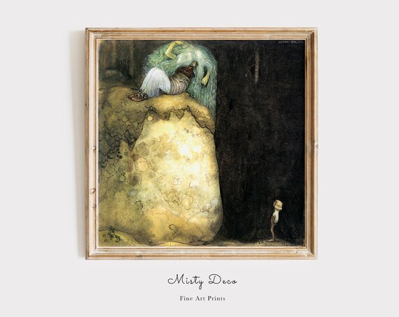 Fantastic Witch Vintage Art By John Bauer Kids Room Fairytale Wall Forest Troll The Golden Age Of Illustration