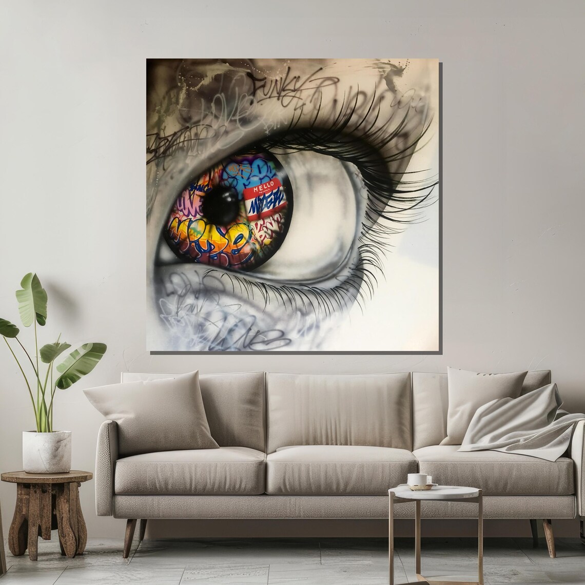 Graffiti Eye Street Art Bold Urban Poster for Modern Loft Decor - Image 2