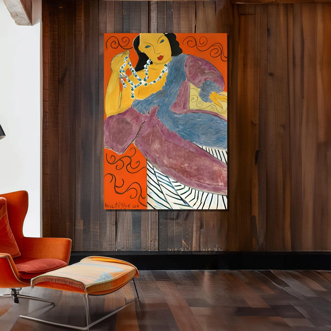 Henri Matisse Painting Woman With A Necklace Ready To Hang Modern Art Masterpiece For Living Room Or Office Decor - Image 2