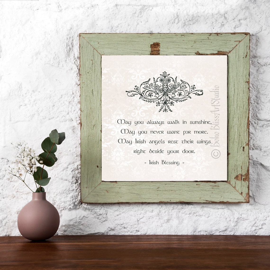 May You Always Walk In Sunshine Irish Angels Blessing Wall Art Print - Image 2