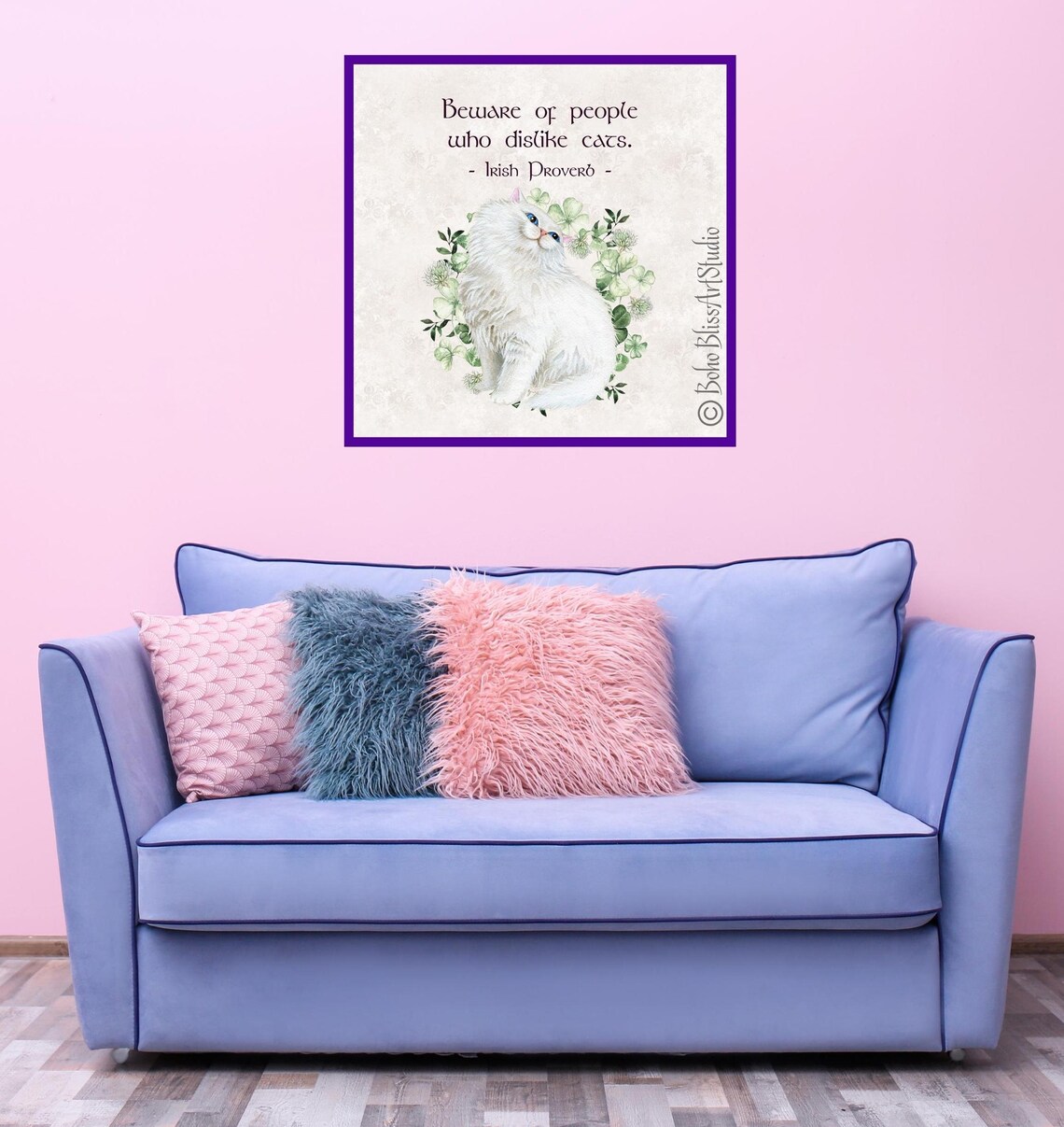 Irish Proverb Cat Art Print, Ireland Cat Quote