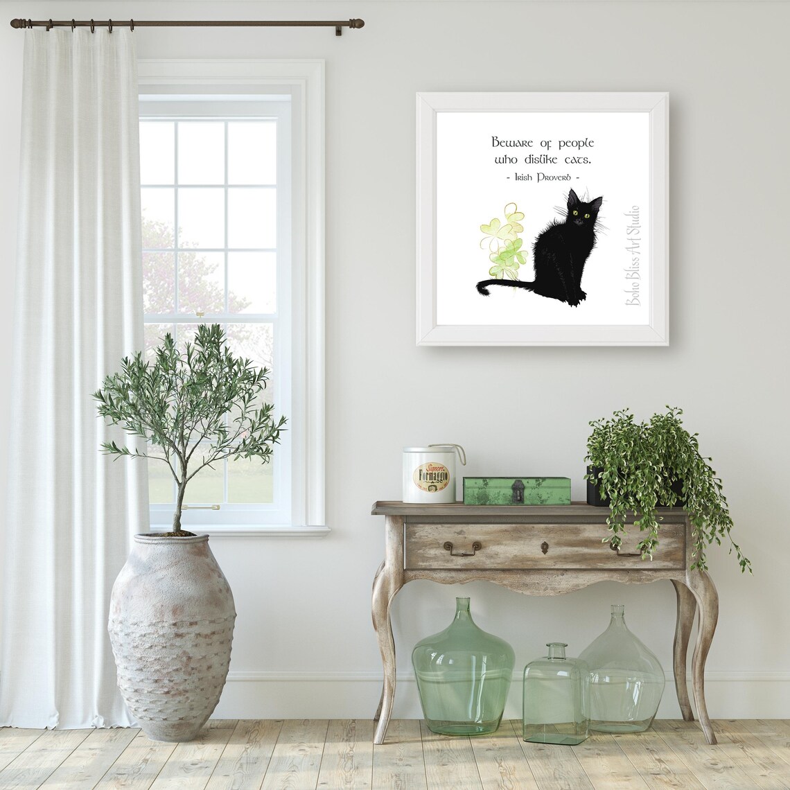Irish Cat Lovers Art Print, Ireland Proverb Wall - Image 2