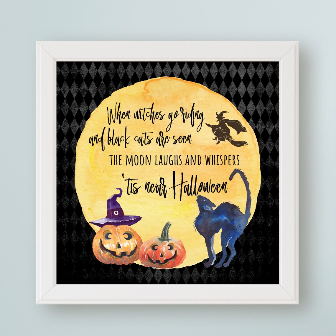 When Witches Go Riding, Halloween Wall Art Print