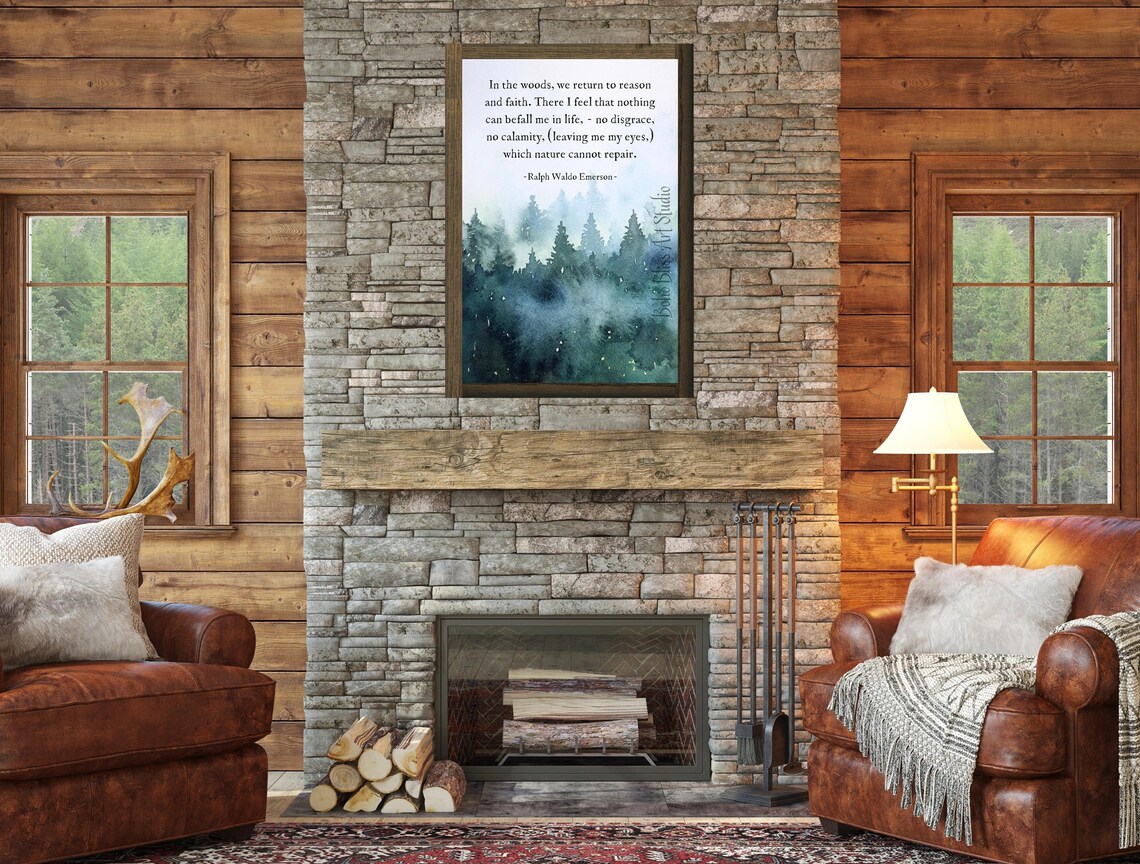 Ralph Waldo Emerson Quote Art Print, Nature Theme - Image 2