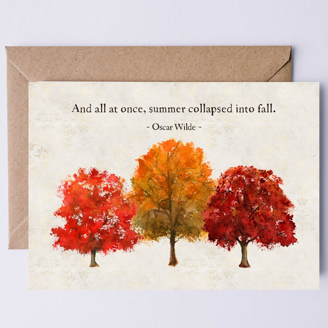 Oscar Wilde Autumn Quote Art Print, Fall Tree
