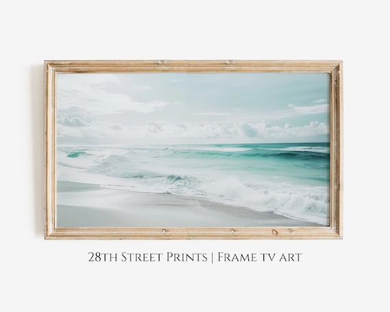 Turquoise Ocean Waves White Sand Beach Aerial Coastal Summer Poster