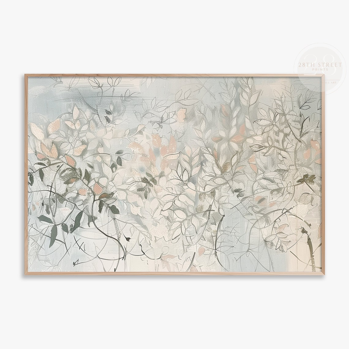 Vintage Botanical Dancing Vines Line Art Neutral Minimalist Poster