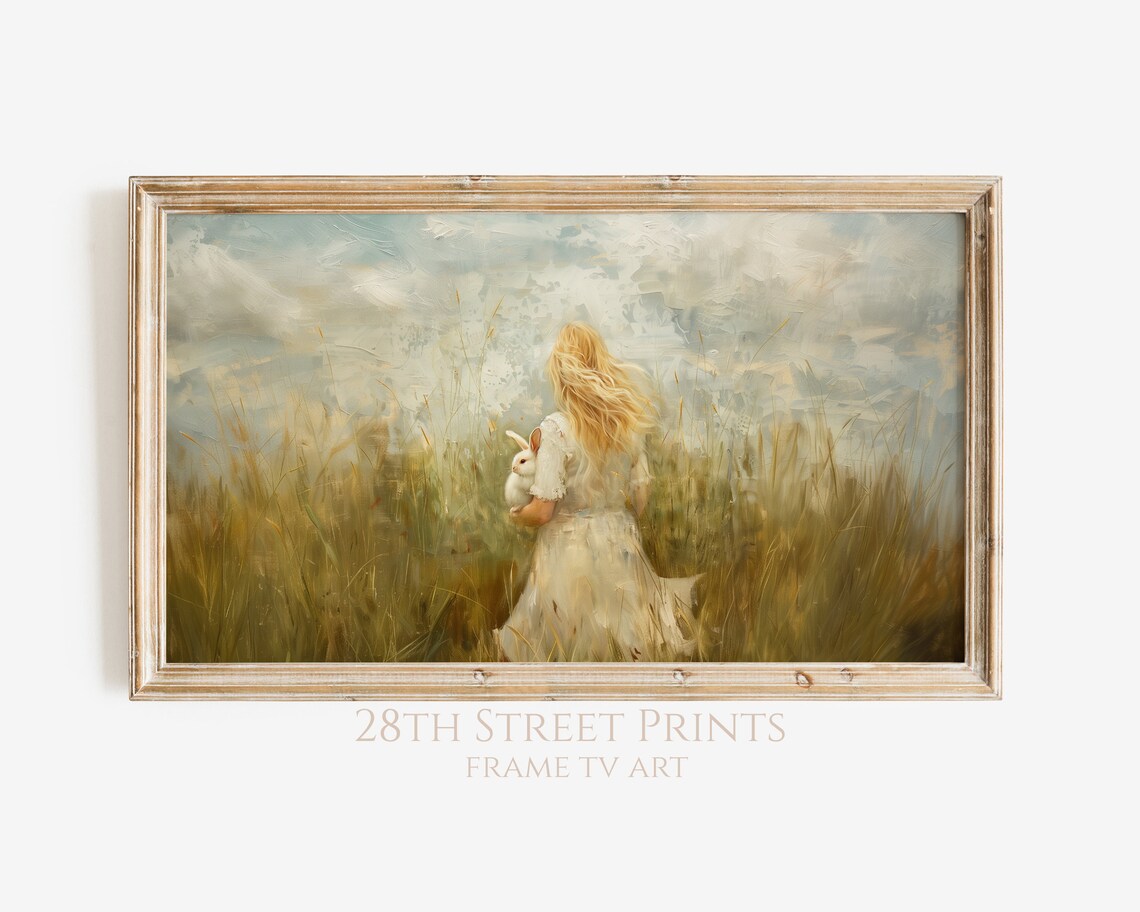 Spring Bunny Whispers, Easter Spring Art