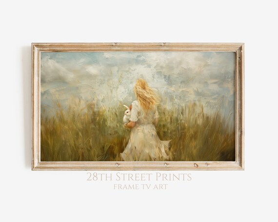 Spring Bunny Whispers, Easter Spring Art