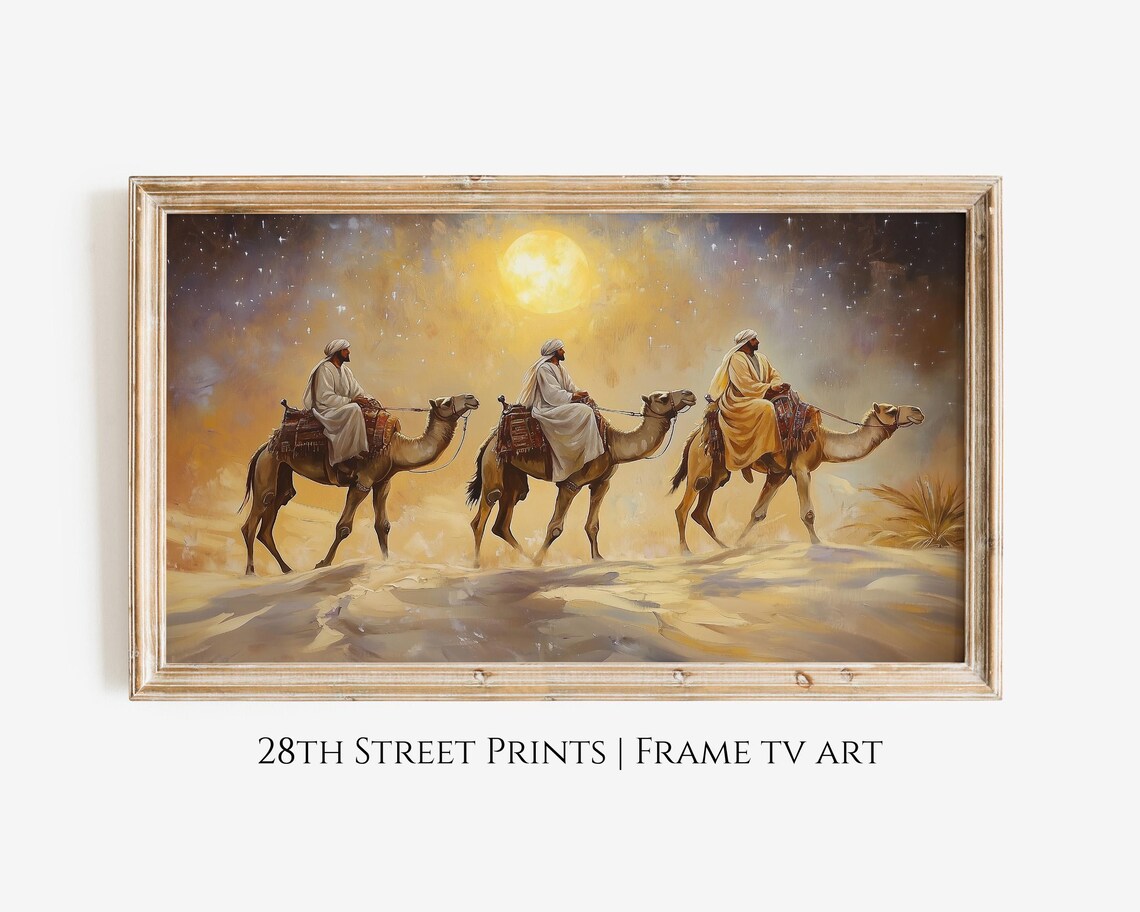 Three Wise Men Christmas Art Print, Christian Holiday