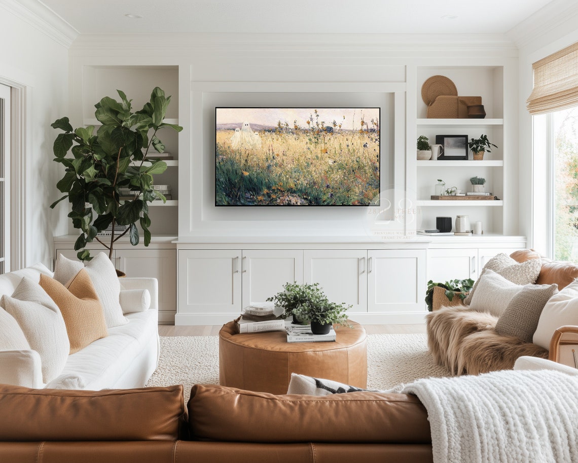 Halloween Frame Tv Art Cute Ghosts Wildflower Tv Art Ghost Wall Decor Frame Tv Art Halloween Decor Frame Tv Art - Image 2