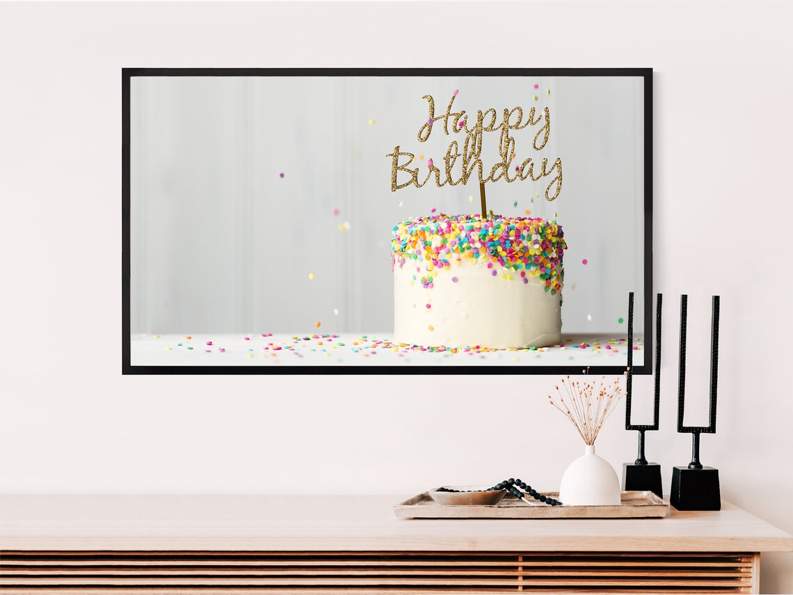 Happy Birthday Party Frame TV Art, Birthday Decor - Image 3