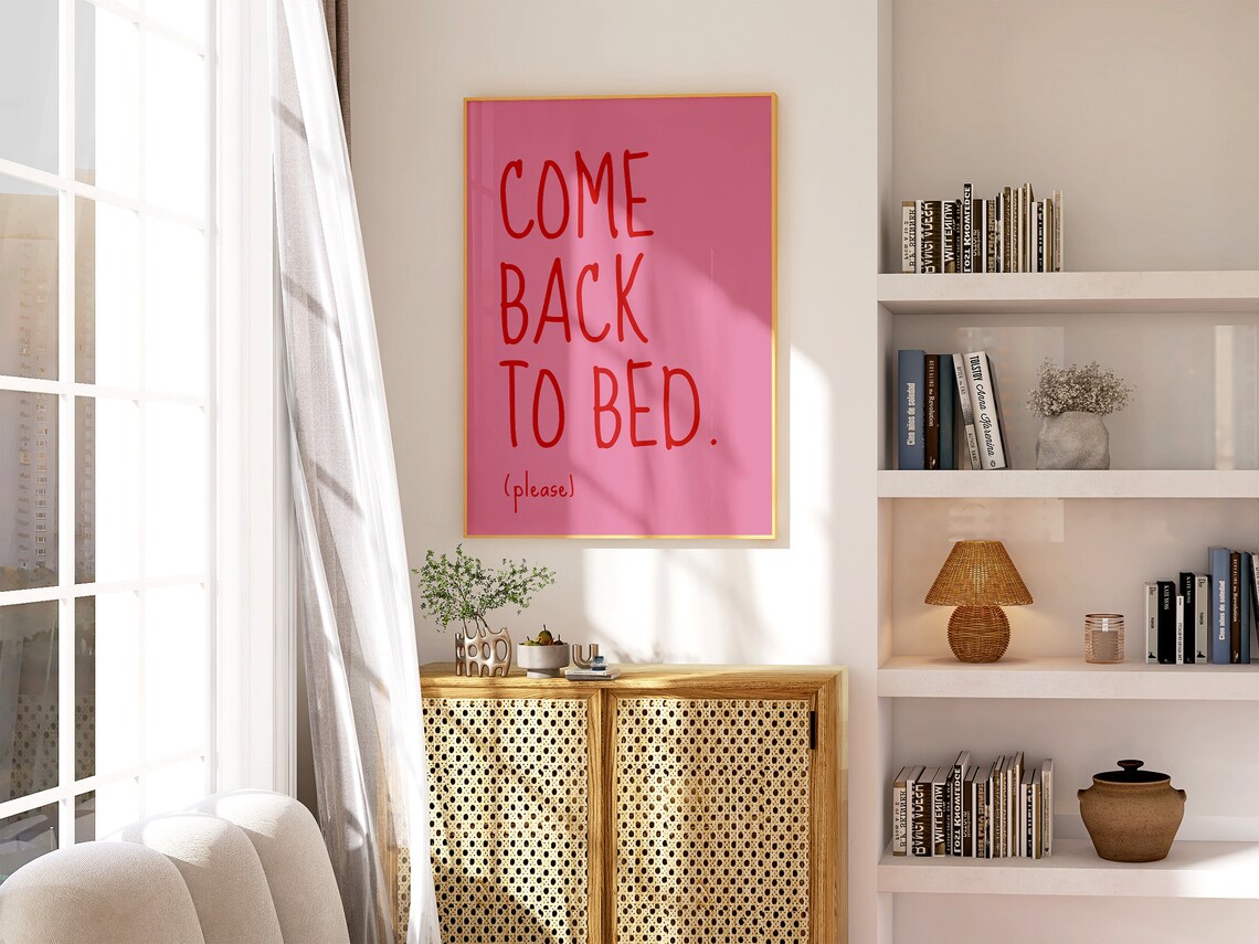 Come Back To Bed Love Art Print, Lovecore - Image 3