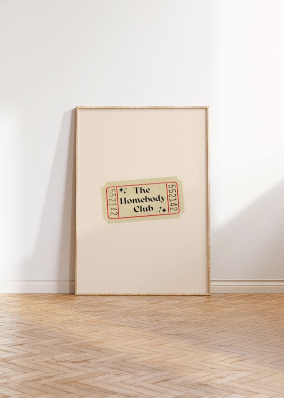 The Homebody Club Beige Retro Ticket Neutral Dorm Poster Decor