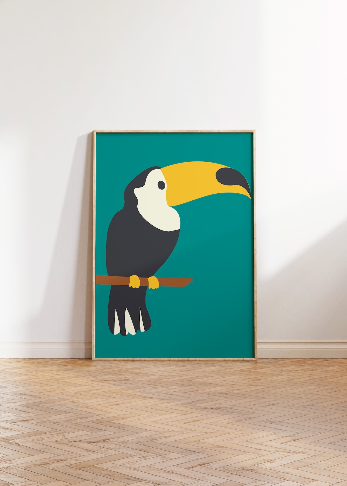 Toucan Wall Art, Modern Tropical Jungle Poster