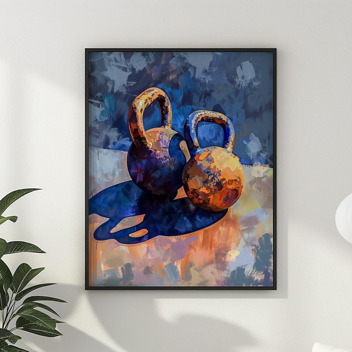 Kettlebells Gym Poster Print, Home Gym Fitness Decor