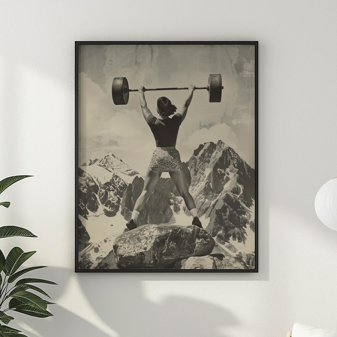 Strong Woman Weightlifting Art Print, Gym Decor