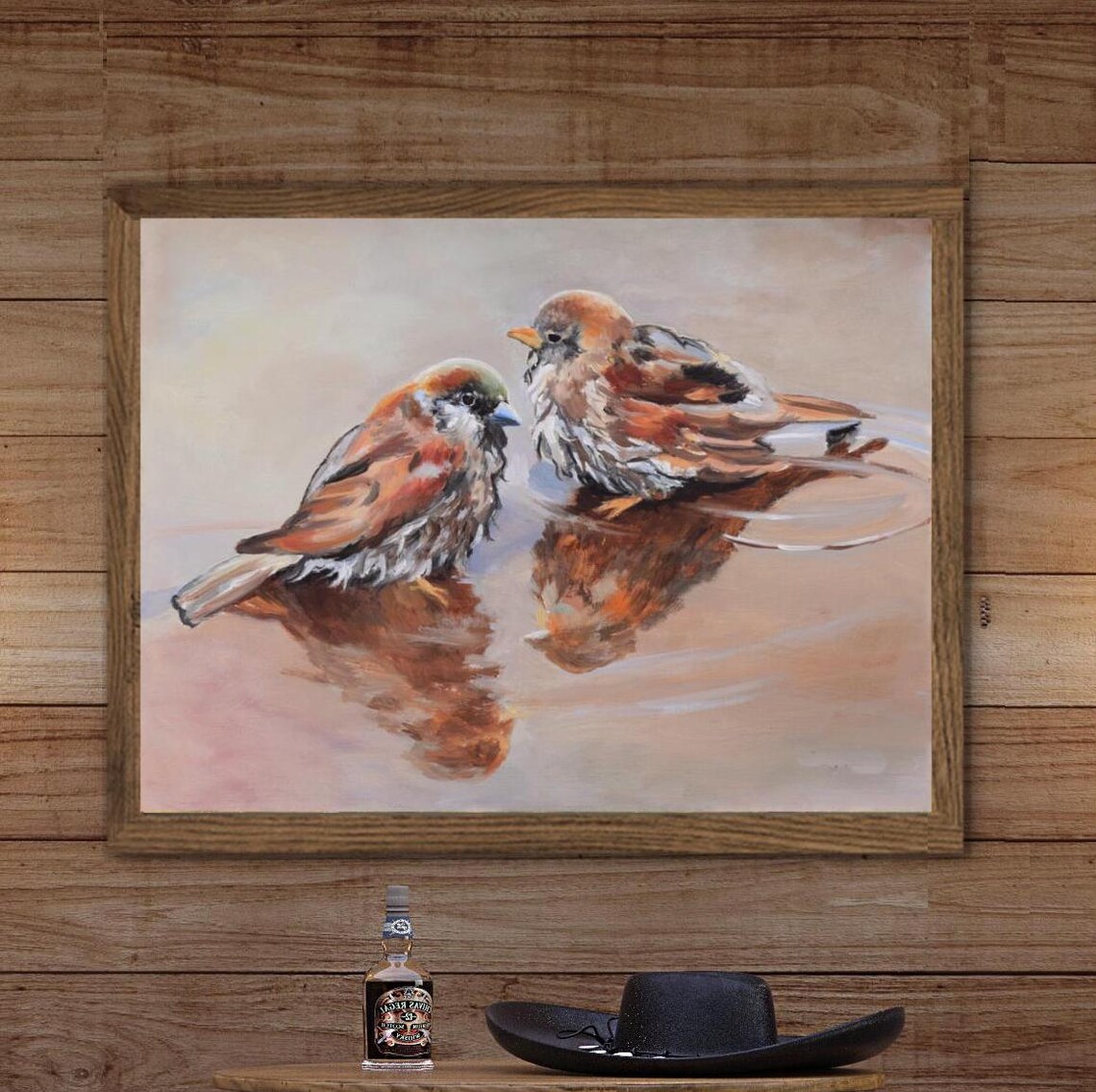 Sparrow Vintage Farmhouse Bird Art Print, Country House
