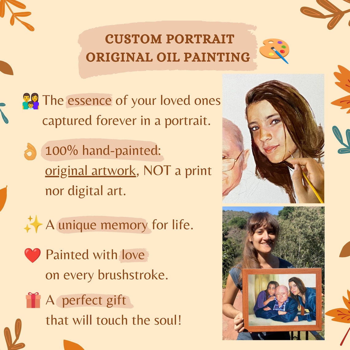 Custom People Portrait With Landscape, Oil Painting Print - Image 5