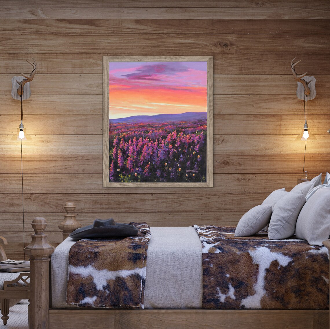 Field Flowers Oil Painting Print, Provencal Landscape - Image 4