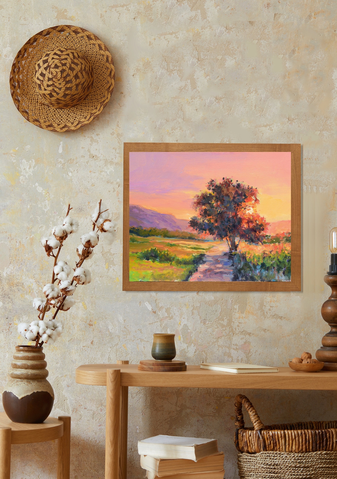 Sunny Field Landscape, Impressionist Summer Scene Art Print - Image 6