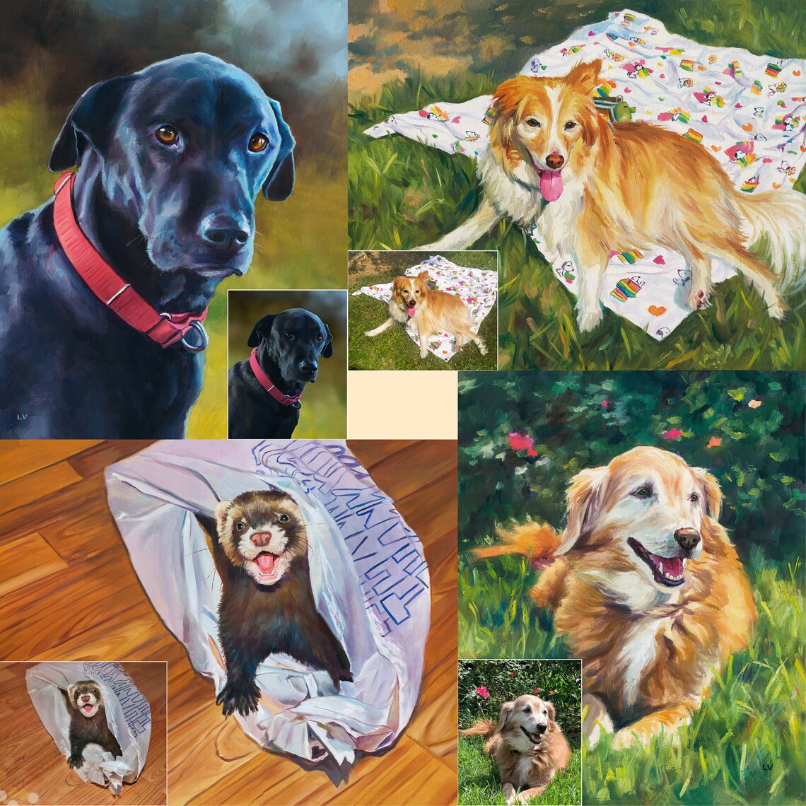 Custom Pet Portrait, Oil Painting Style Art Print - Image 3