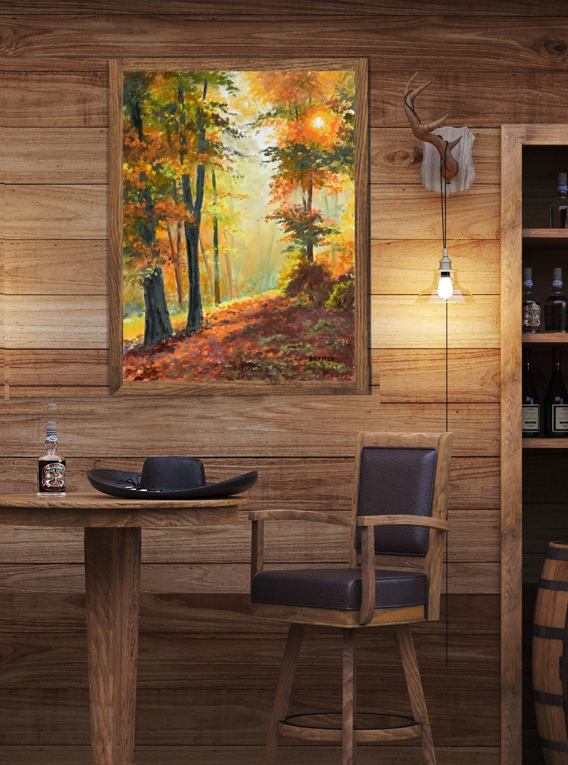 Golden Sunbeams Filtering Through an Autumn Forest Canopy Poster - Image 6
