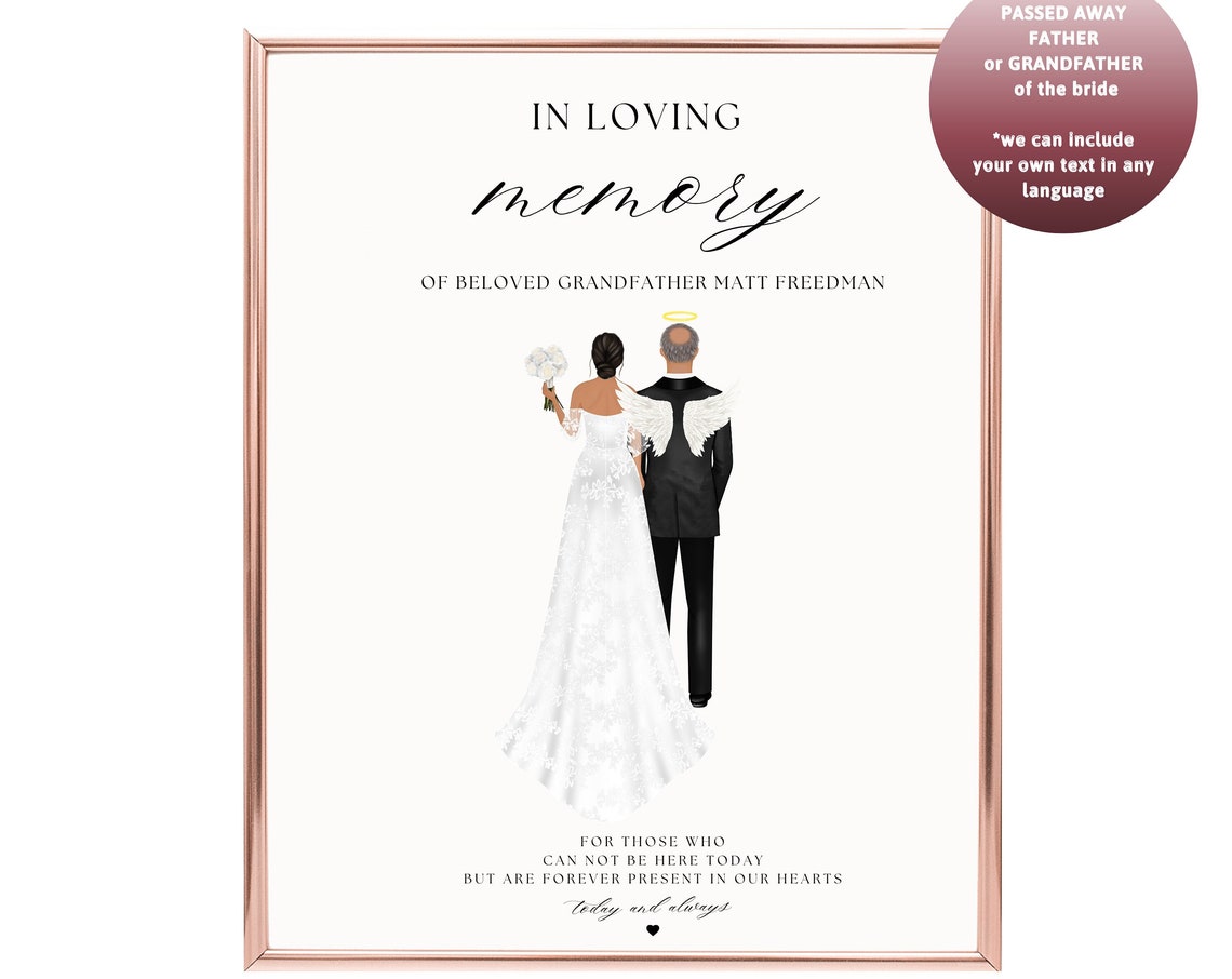 In Loving Memory of Grandfather Wedding Memorial Tribute Poster