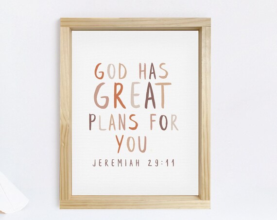 God Has Great Plans For You Jeremiah 29 11 Nursery Scripture Wall Art