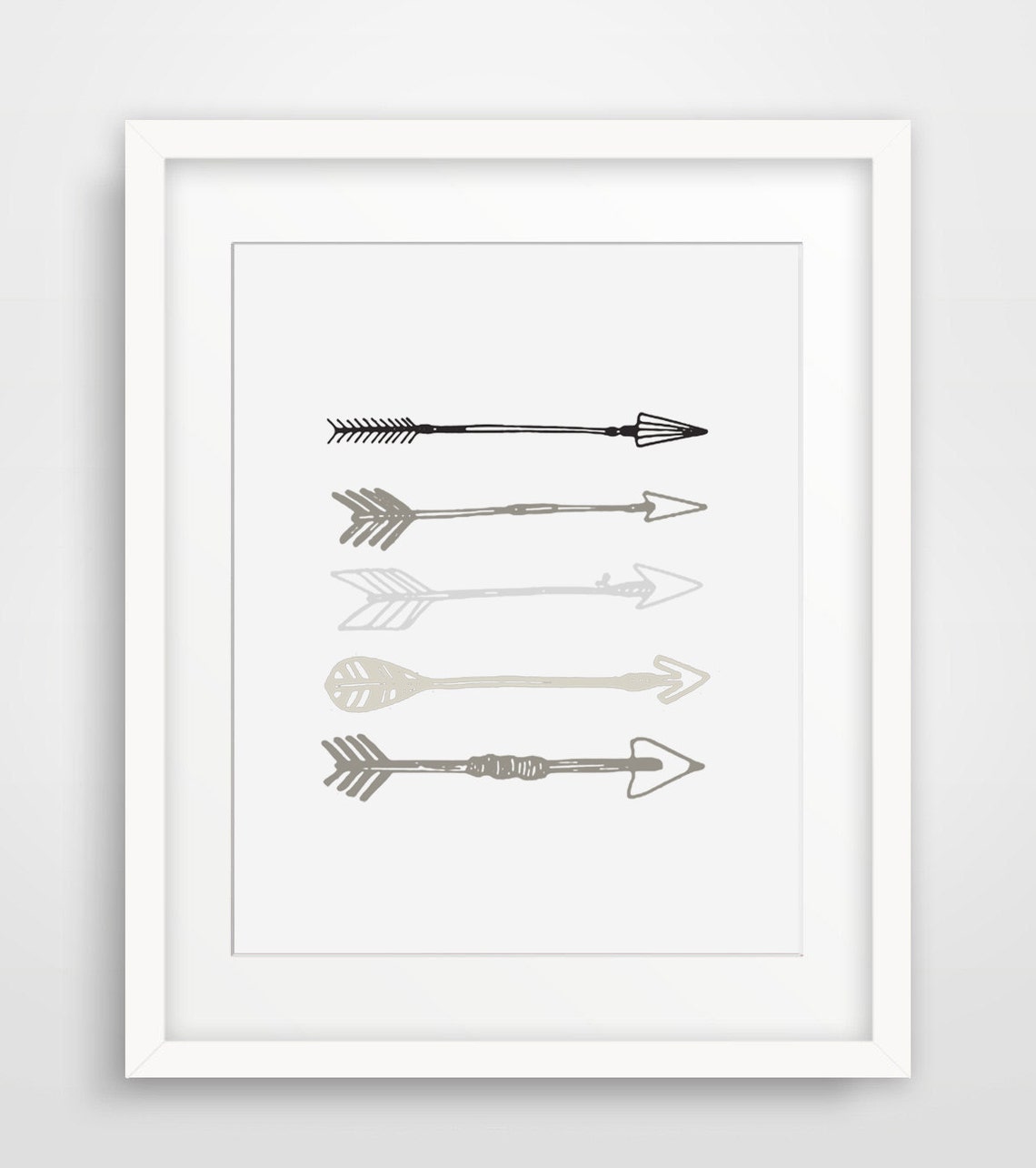 Monochrome Arrows Tribal Arrow Silhouette Rustic Home Decor Wall Art